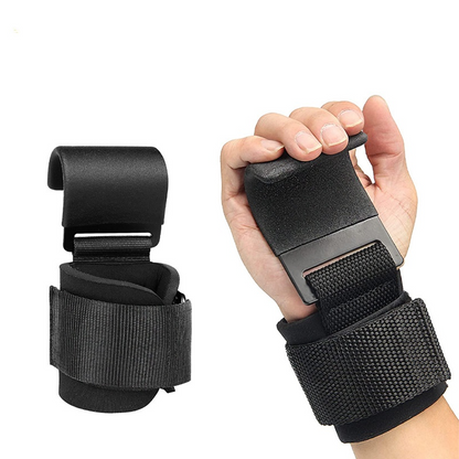 Weightlifting Hooks with Wrist Wraps